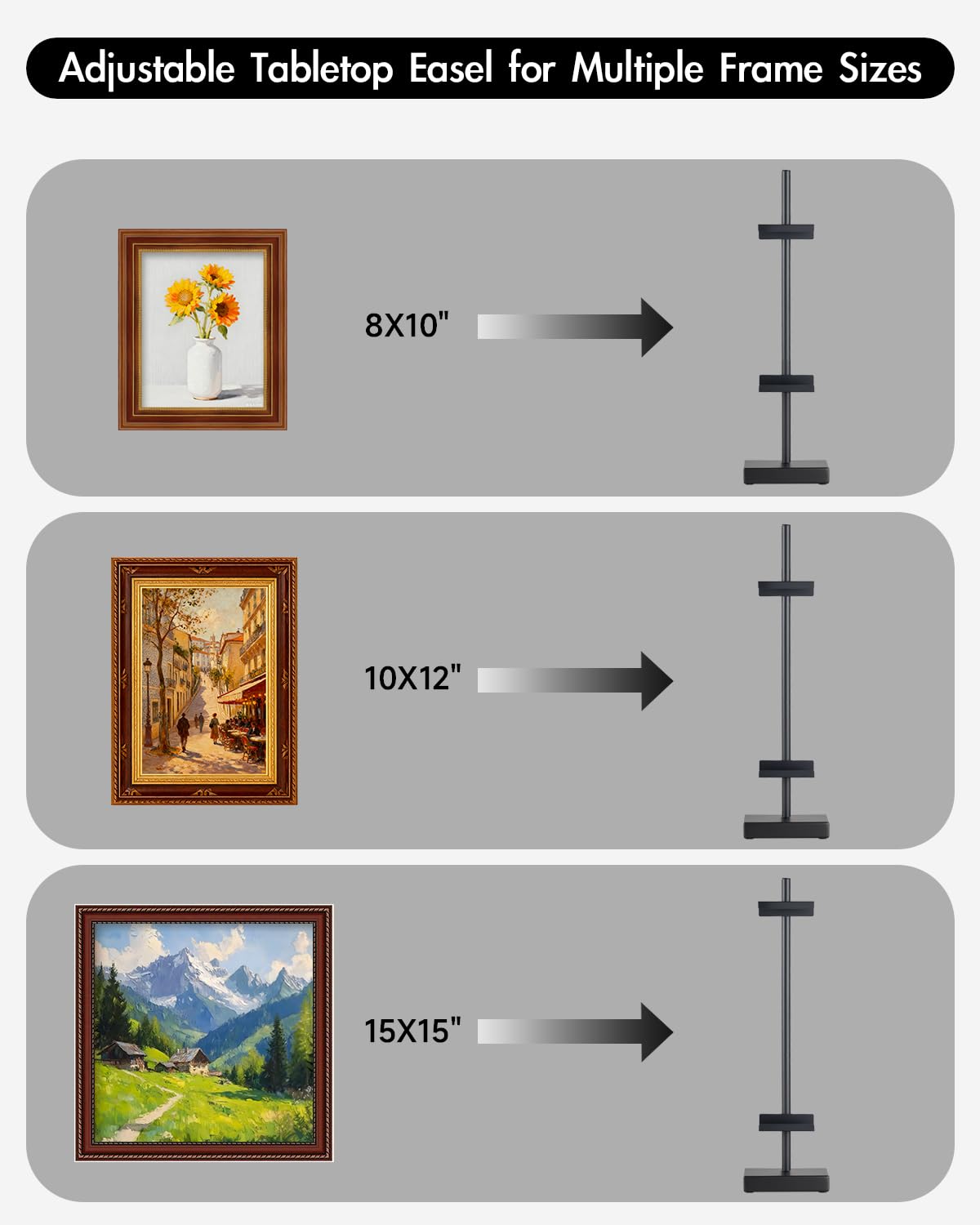 Rofio desk easel displays certificates in a clean, professional office setting