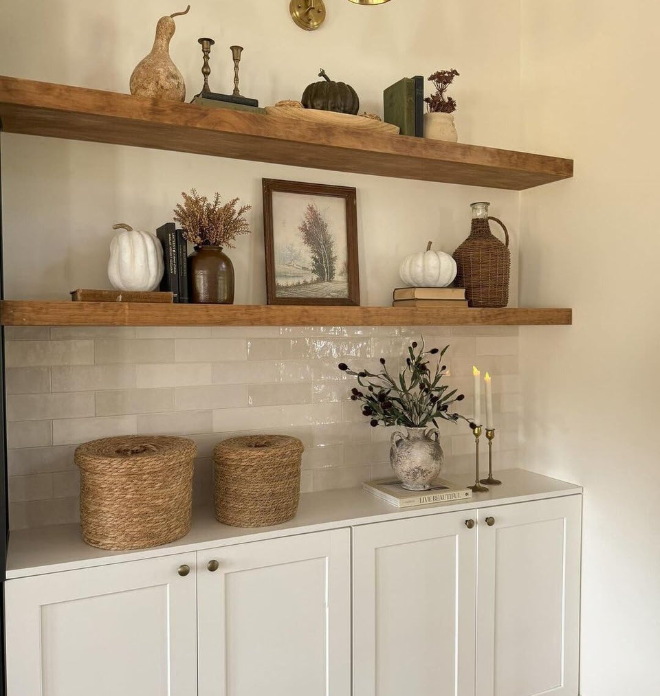ROGMARS 36-inch walnut floating shelf with hidden brackets for durable wall storage