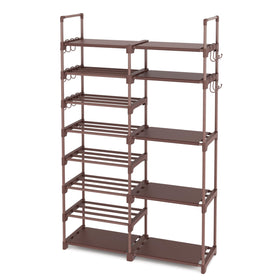 ROJASOP 8-tier shoe rack full dimensions for organized closet space.