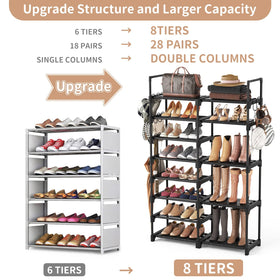 ROJASOP 8-tier assembled in closet showcases sturdy metal construction