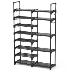 ROJASOP 8-tier front view shows ample storage for 26–32 pairs