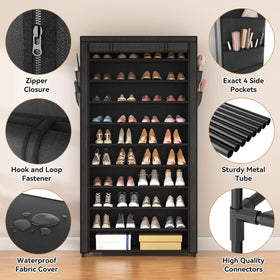ROJASOP sturdy metal frame provides durable shoe storage.