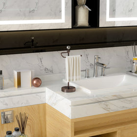 ROLABAM versatile towel holder for bathroom, kitchen, and vanity use.