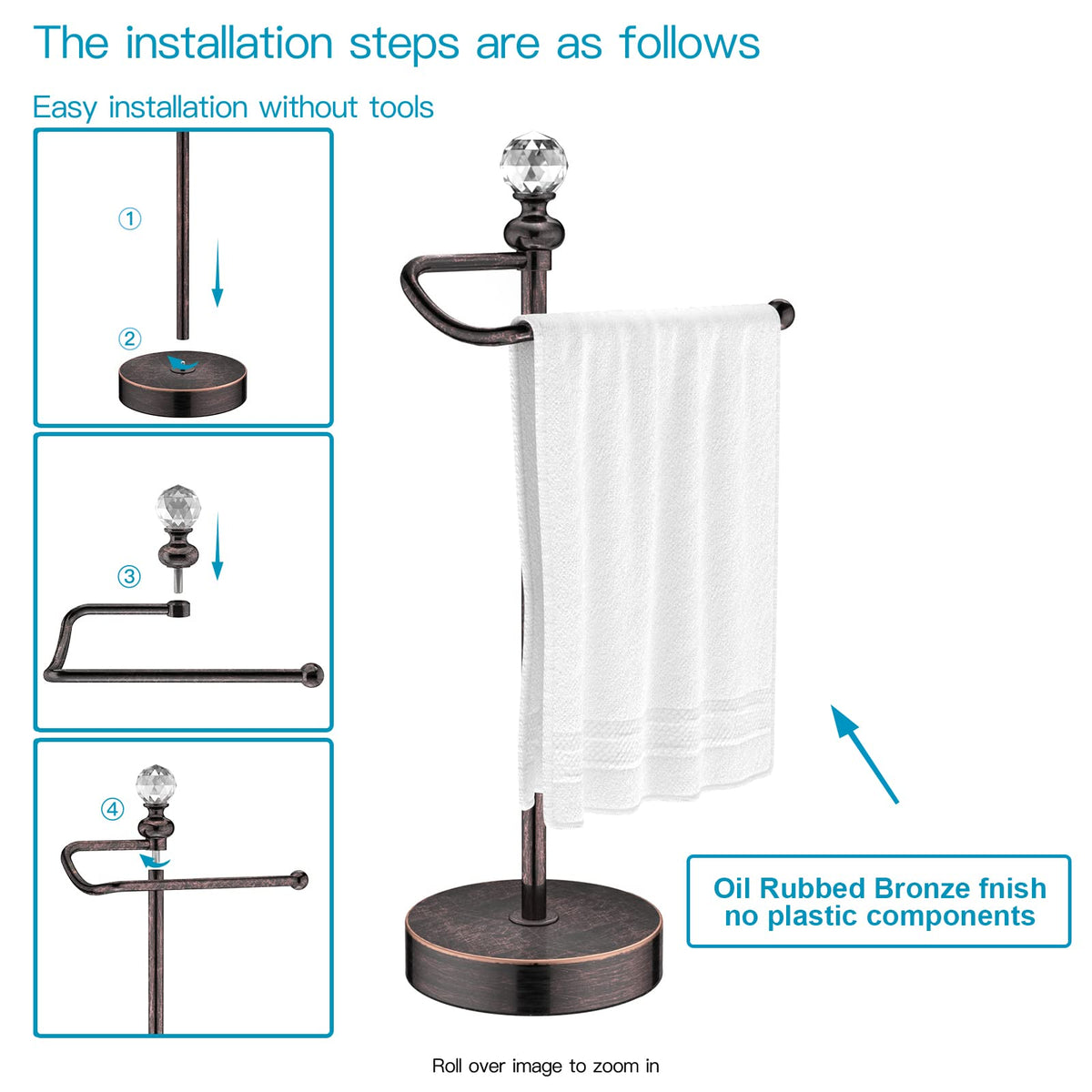 ROLABAM oil rubbed bronze finish complements classic bathroom or kitchen decor.