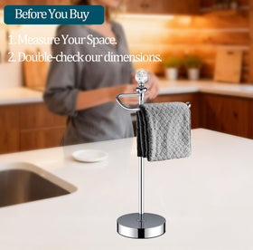 ROLABAM standing towel stand in polished chrome ideal for bathrooms and kitchens