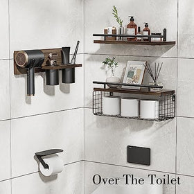 RoleDes carbonized pine wood shelves offer rustic charm and durable daily use.