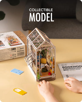 Rolife miniature garden scene inside the box as a collectible scene