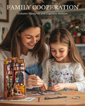 Rolife Miniature Room Collection creates a complete tiny study corner.