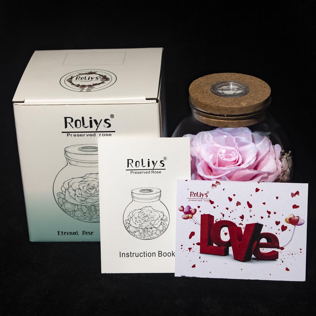 roliys color-changing LED-cap lighting the rose dramatically