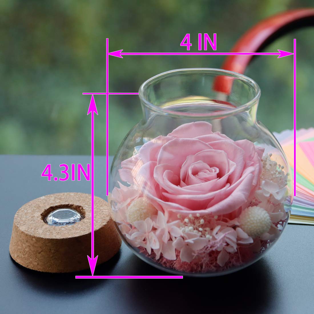 roliys eternal rose in glass bottle adds elegant decor