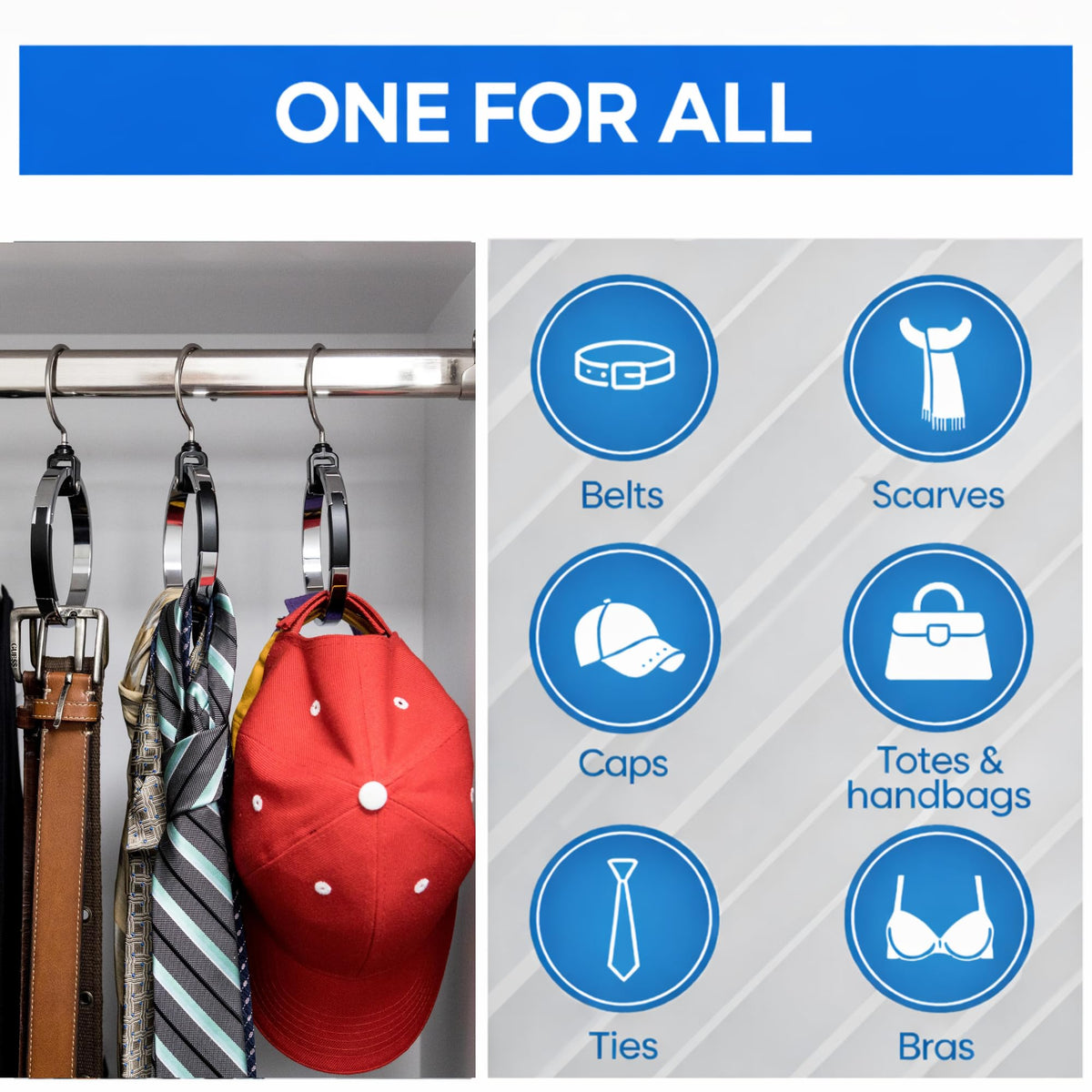 Rolly Hanger can mount on doors or freestanding racks to maximize space.