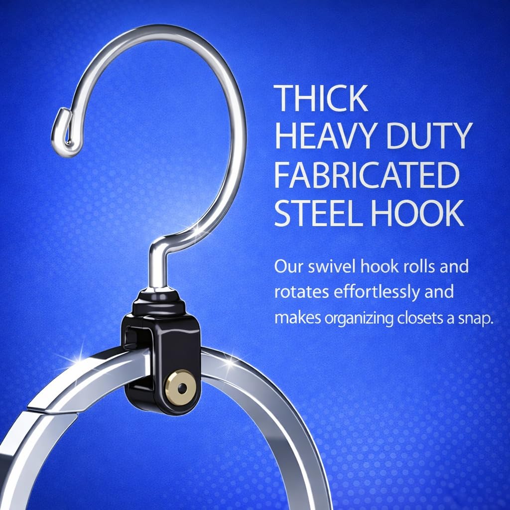 Rolly Hanger vertical storage system frees shelf and drawer space.