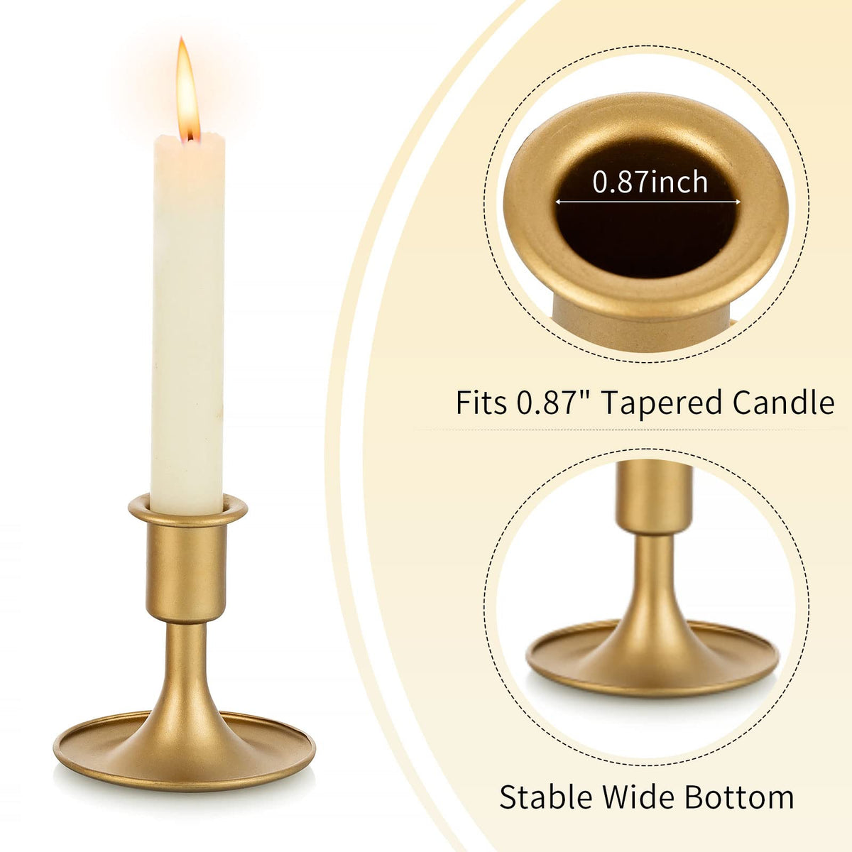 Romadedi Christmas party decor using gold hurricane holders