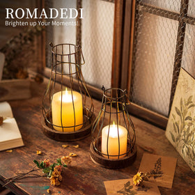 Romadedi distressed wooden tray base adds vintage charm.