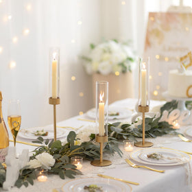 Romadedi holiday candlestick, gold finish adds festive glow to living spaces