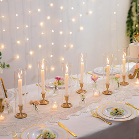 Romadedi wedding reception centerpiece ideas with gold glow