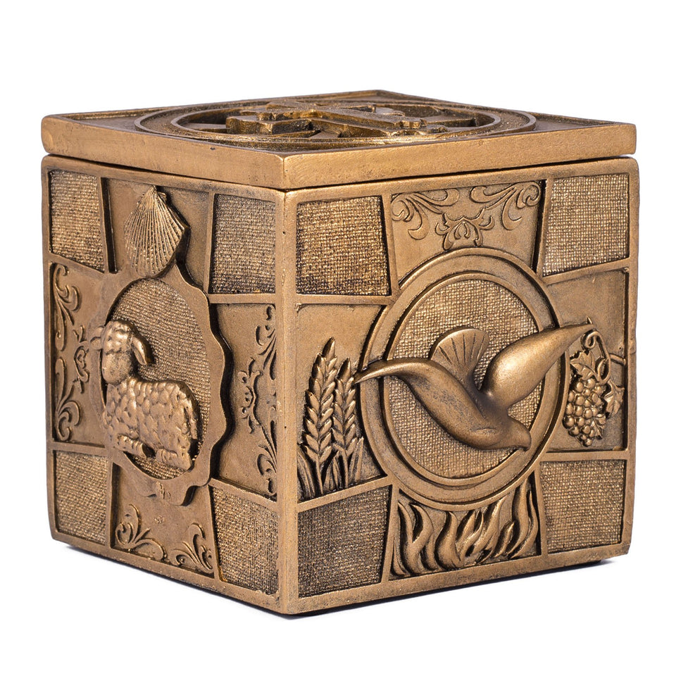 Roman Joseph's Studio Confirmation keepsake front view reveals intricate craftsmanship for devotional display.
