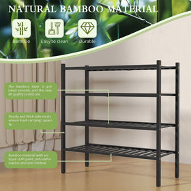 ROMGUAR CRAFT bamboo shoe rack free-standing fits any room