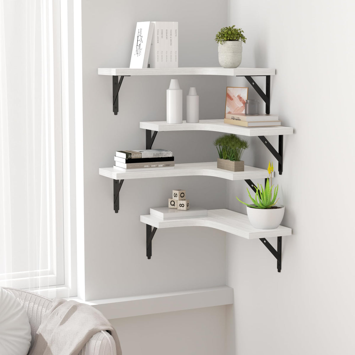 ROMGUAR CRAFT bedroom decor with practical shelving and plants