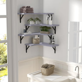 ROMGUAR CRAFT bedroom display shelves create a stylish wall vignette