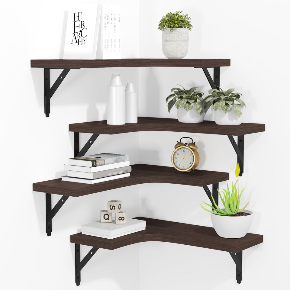 ROMGUAR CRAFT corner shelves set for stylish, space-saving display in any room.