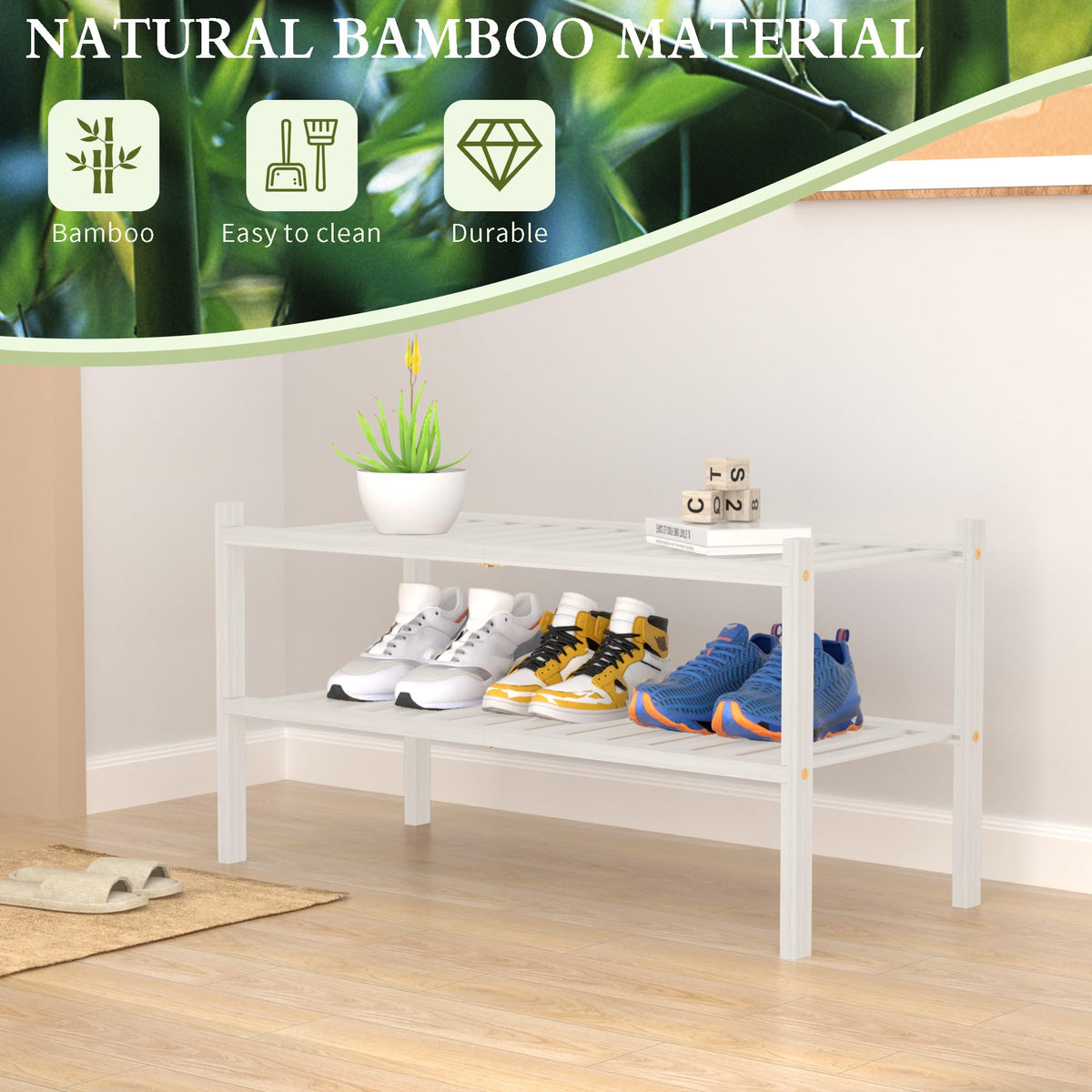 ROMGUAR CRAFT renewable bamboo material supports eco friendly home organization.