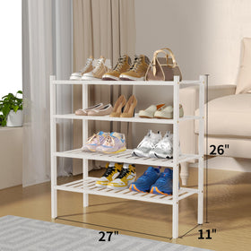 ROMGUAR CRAFT entryway bamboo shoe rack emphasizing durable eco friendly material