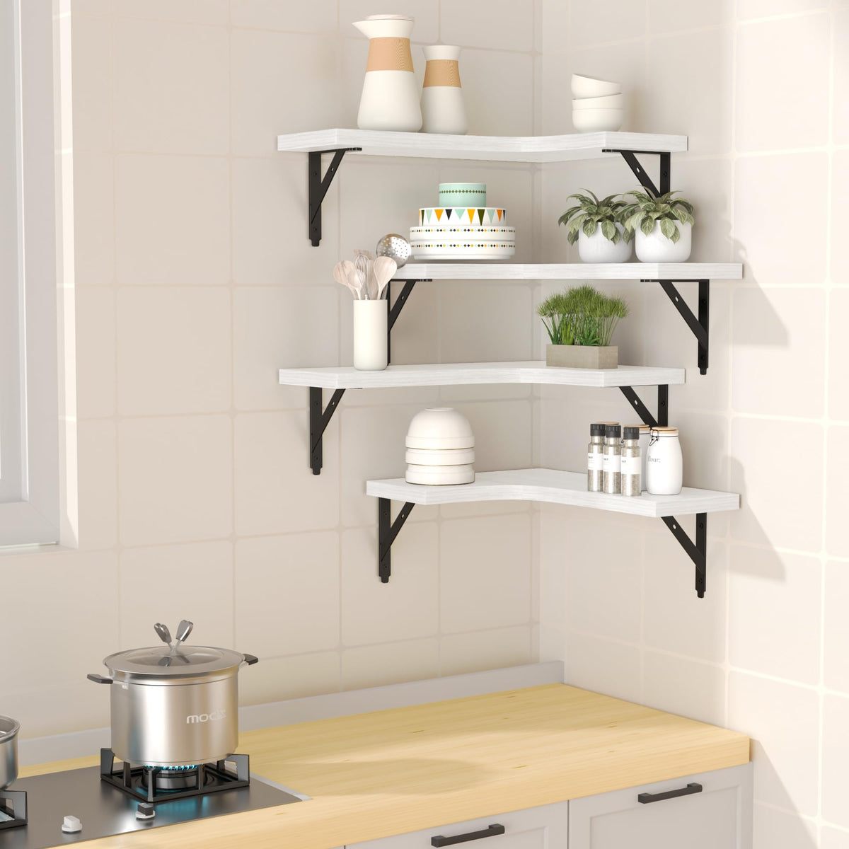 ROMGUAR CRAFT four-shelf display used for collectibles and decor