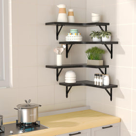 ROMGUAR CRAFT four-shelf set in black finish improves organization and display.