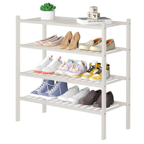 ROMGUAR CRAFT four tier bamboo shoe rack assembly showing modular design and durability