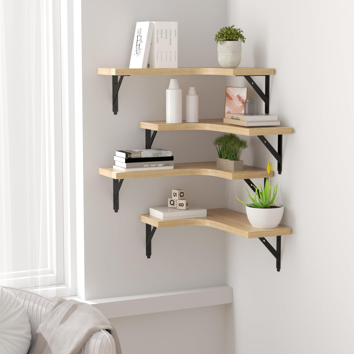 ROMGUAR CRAFT kitchen decor display shelves in natural wood