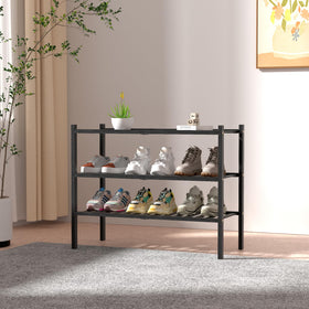 Romguar Craft stackable bamboo shoe rack unit ideal for flexible storage layouts