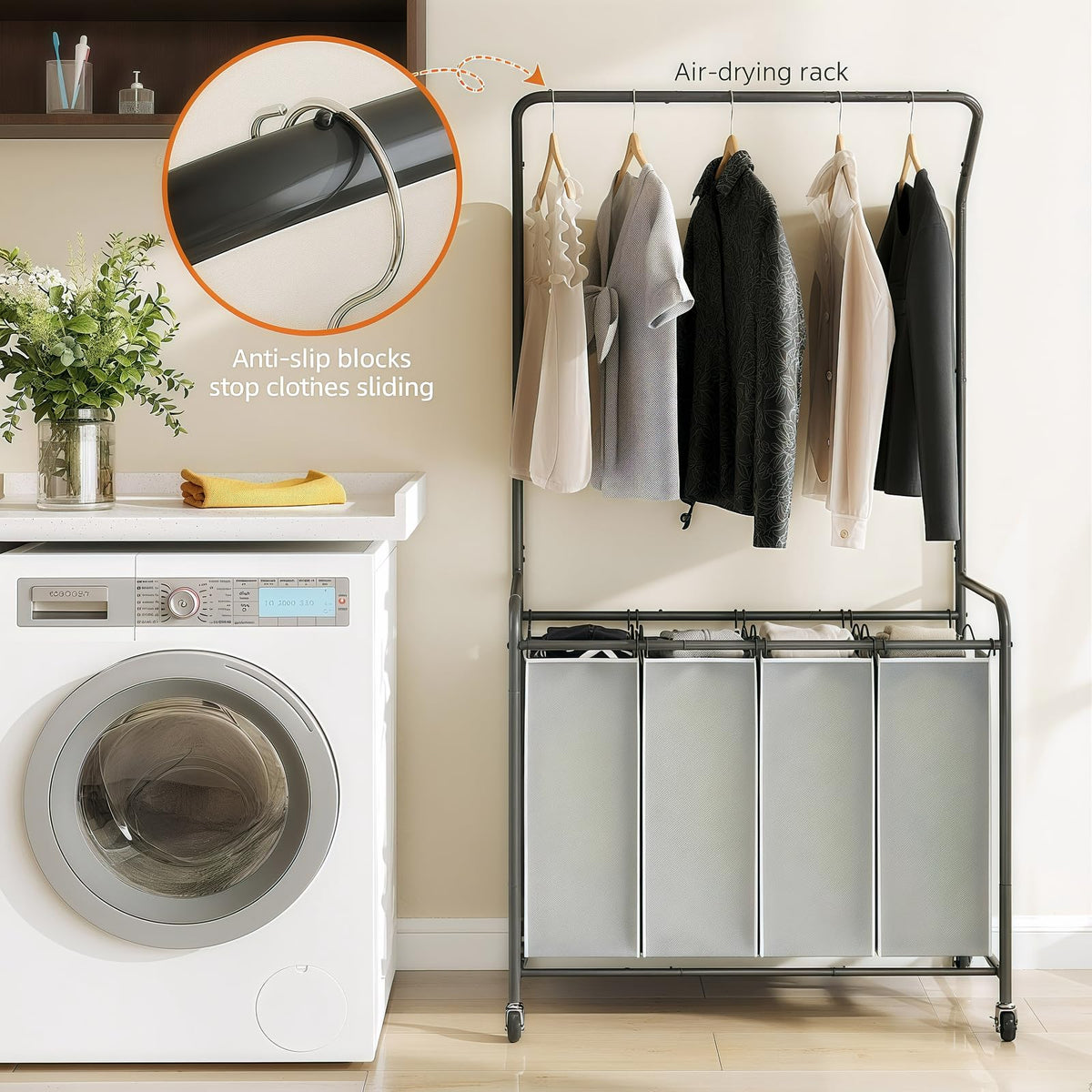 ROMOON rustproof steel frame ensures durable daily use