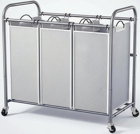 ROMOON laundry sorter with a 3-section frame for organized sorting.