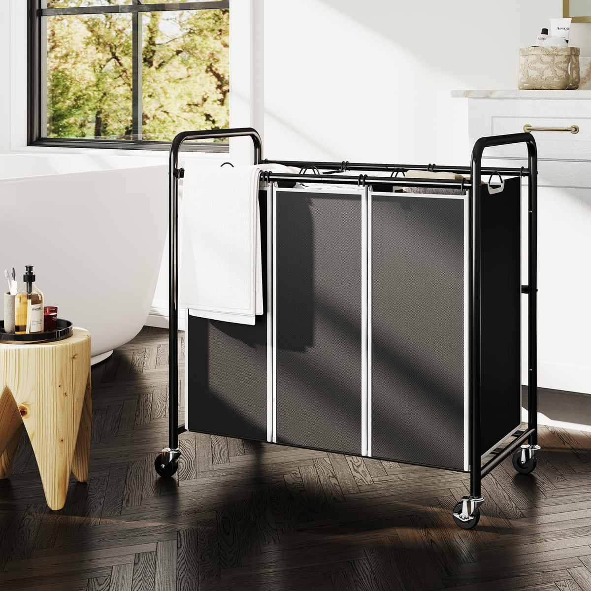ROMOON laundry sorter ideal for dorm and apartment living spaces.