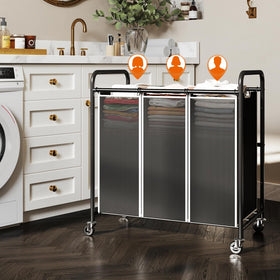 ROMOON laundry sorter removable bags for easy loading and unloading.