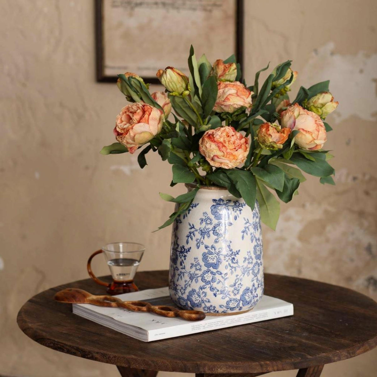 Ronasip crackled ivory glaze vase adds vintage charm for tabletops and mantels