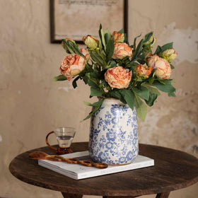 Ronasip crackled ivory glaze vase adds vintage charm for tabletops and mantels