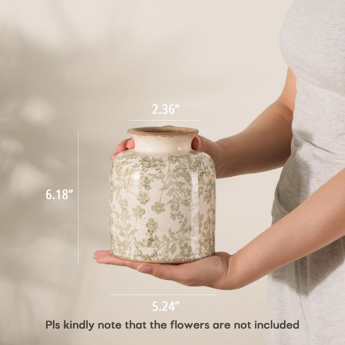 Ronasip durable ceramic vase easy to clean and maintain charm