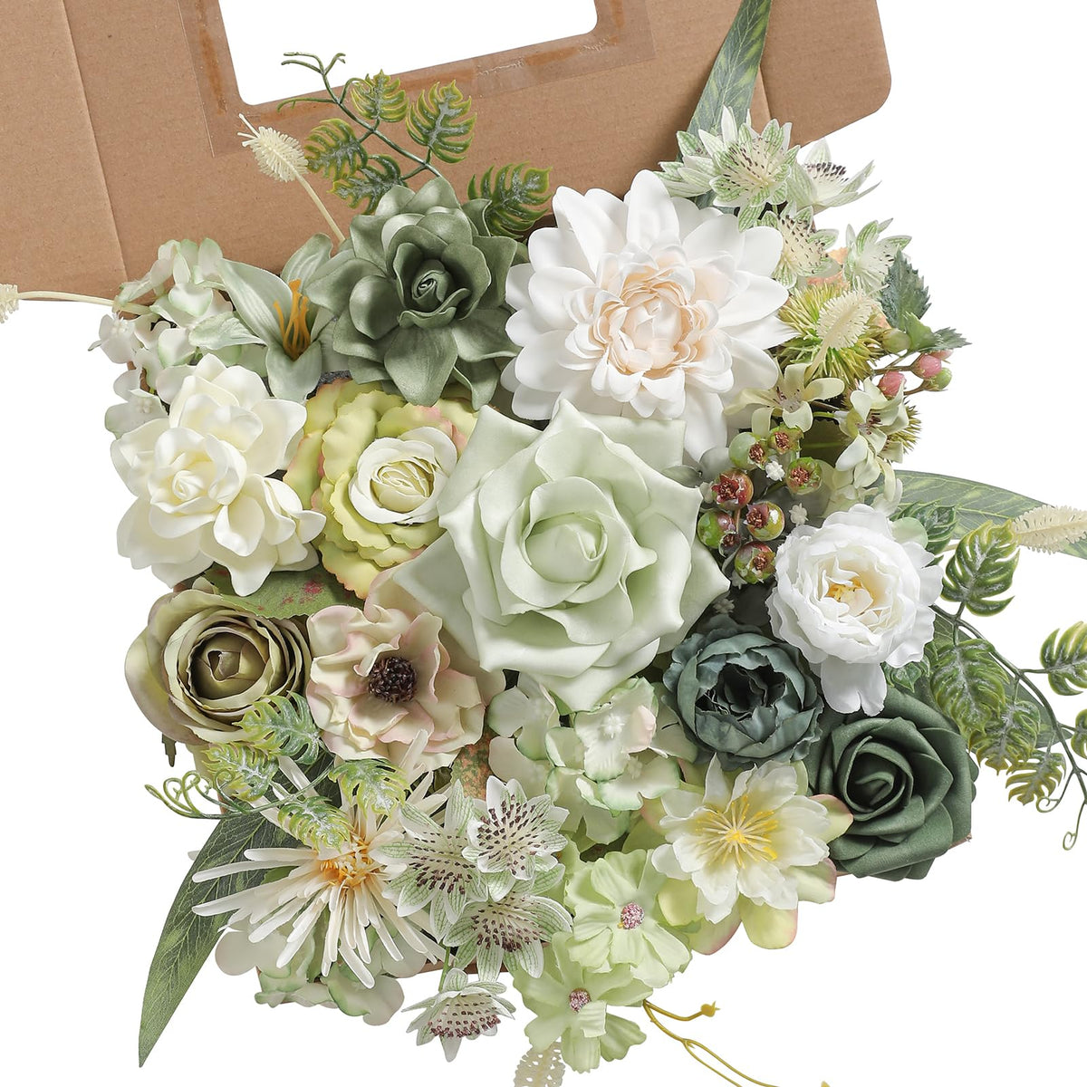Rongflower forest green artificial flowers pack for long-lasting wedding and home decoration.