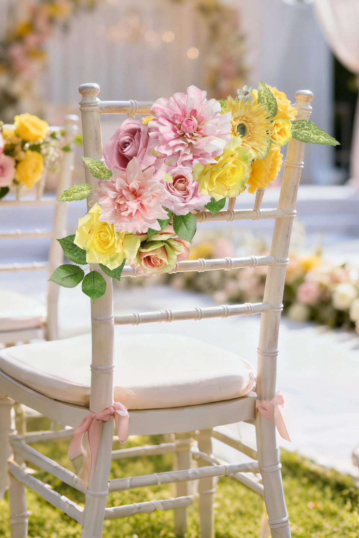 Rongflower faux floral heads 25-piece kit for DIY decor.