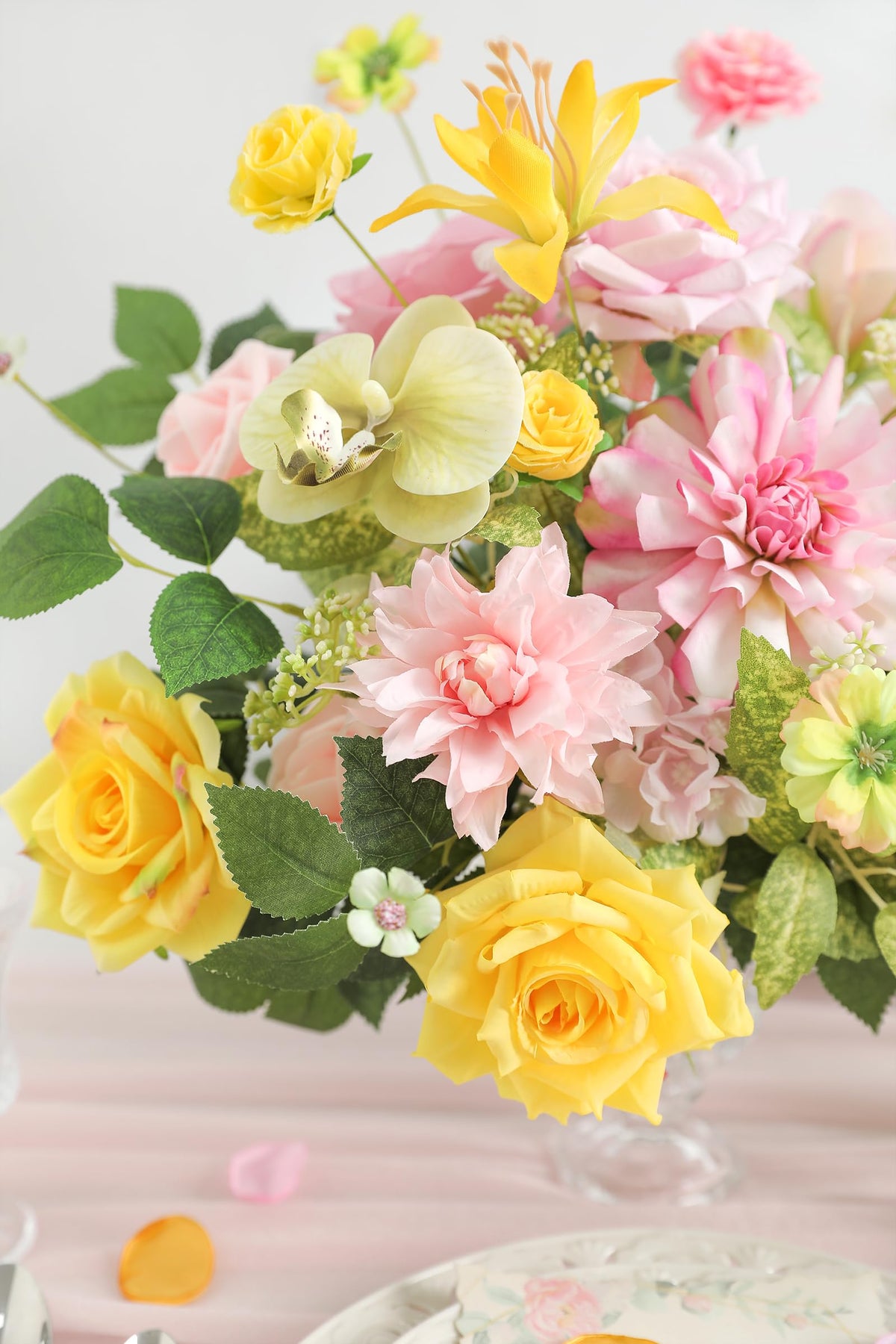 Rongflower silk and foam blossoms variety for crafts and decor.