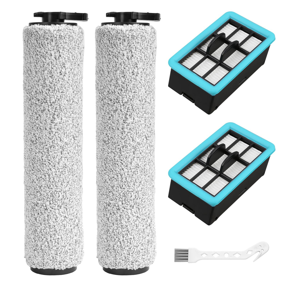 RONGJU 3831 brush roll close-up shows microfiber fibers for effective hard floor cleaning.