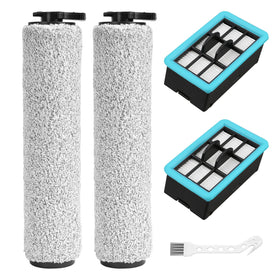 RONGJU 3831 brush roll close-up shows microfiber fibers for effective hard floor cleaning.