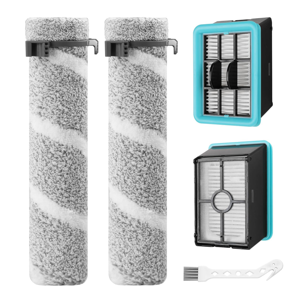 RONGJU 4111A brush-roll 2-pack for CrossWave Edge maintains clean hardwood floors.