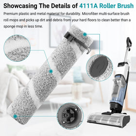 RONGJU 4111A microfiber brush close-up showing soft touch cleaning action.