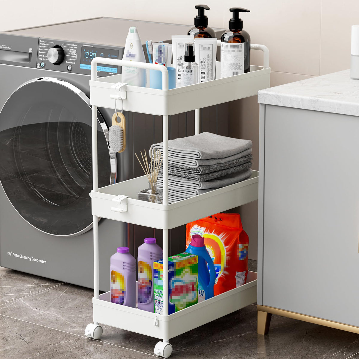 Ronlap adjustable middle shelf adapts to tall items for flexible storage