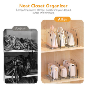 Ronlap clear closet dividers make handbag spotting easy and efficient.