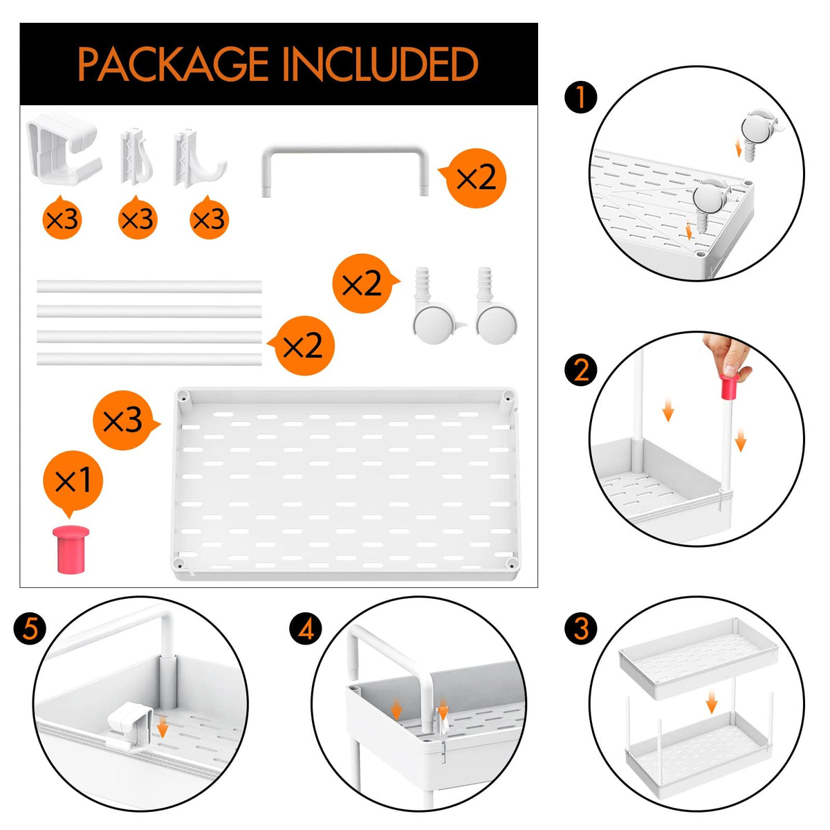 Ronlap locking wheels keep the cart secure during prep or display