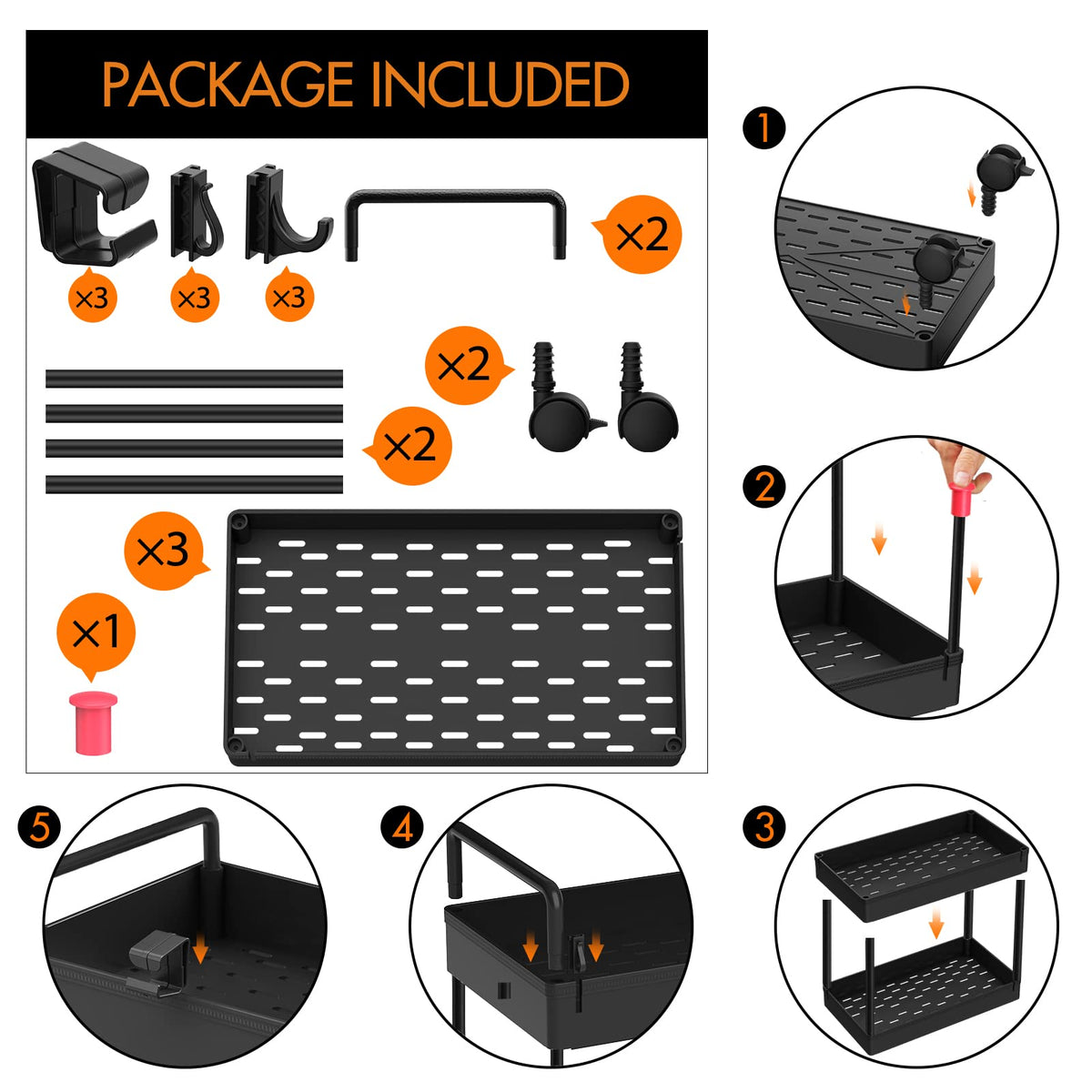 Ronlap versatile cart for snacks, cosmetics, crafts, or baby essentials
